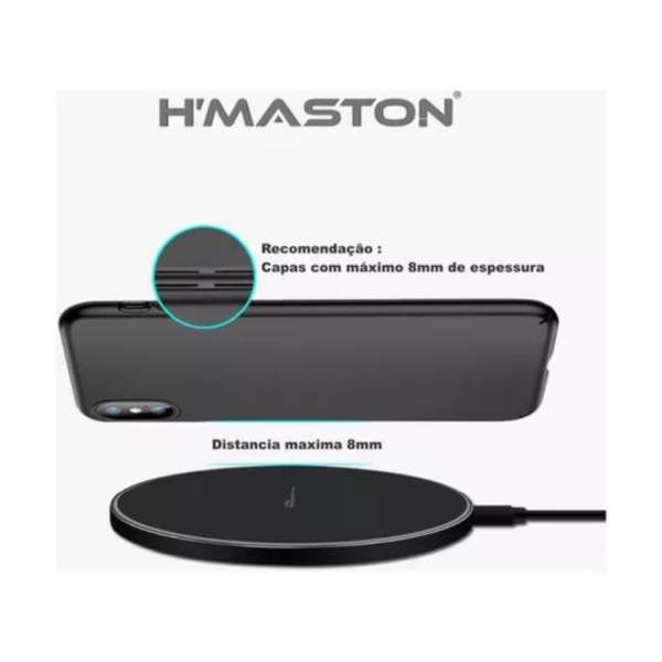 H'maston YS-28 Carregador Turbo Wireless Qi 15w Sem Fio Indução Para Celular Rápido LED - Image 9